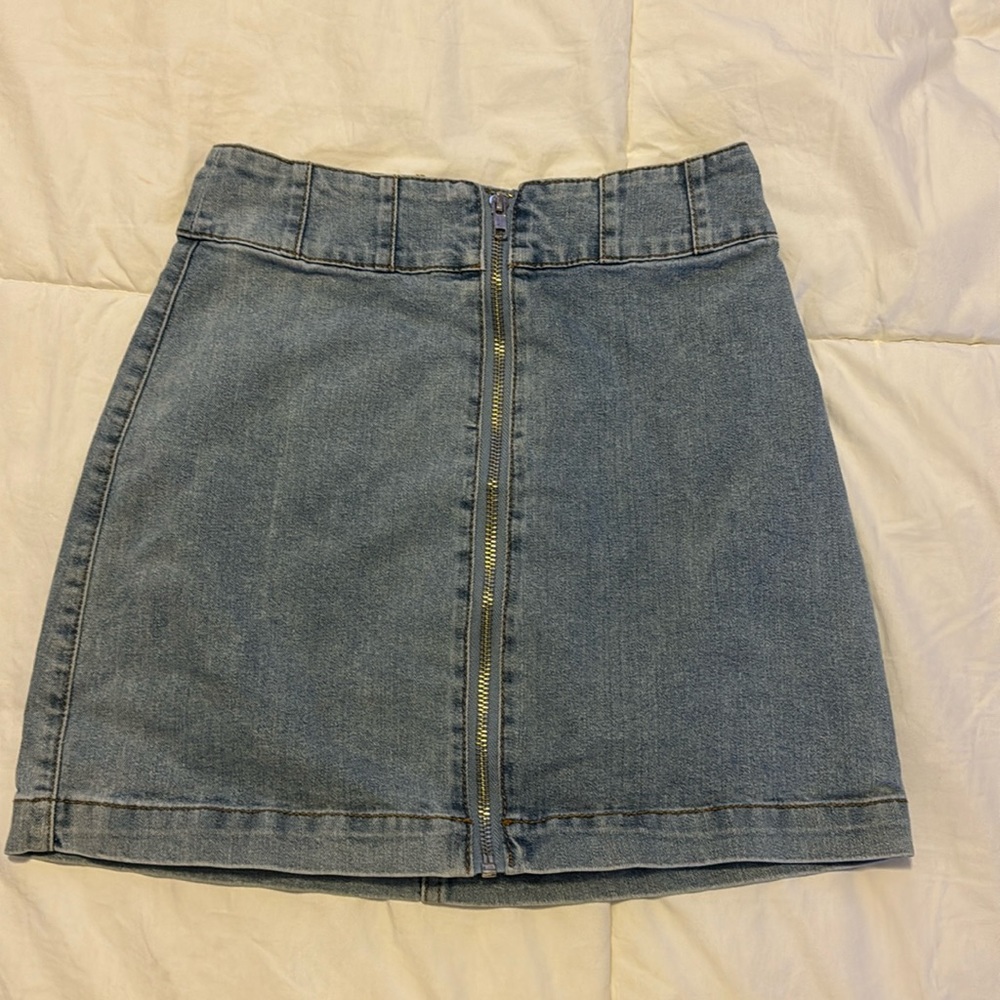 Mini skirt with zipper, forever 21, denim